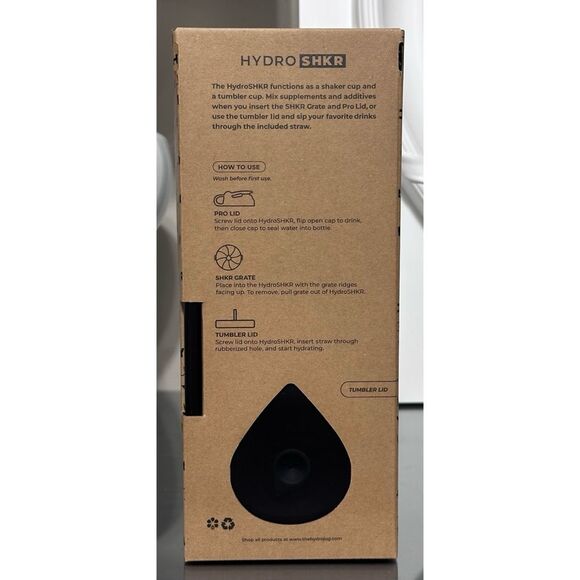 HydroJug‎ 24oz Hydro Stainless Steel SHKR Bottle, BLACK - DISCONTINUED - Picture 2 of 4